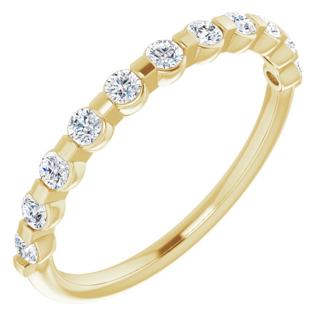 0.34 ct. Round Cut Bar Set Diamond Wedding Band-VIRABYANI